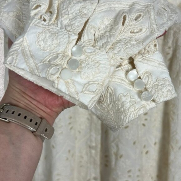 Sezane Bella Dress Ecru Embroidery White Size 40 French US 8 Romantic Maxi Boho - Picture 7 of 16
